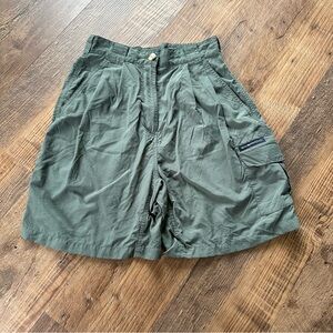 Vintage high waist camp Olive Green Cargo Shorts